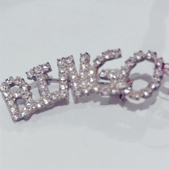 Sparkling BINGO Clear Rhinestone Pin -New - Picture 6 of 6